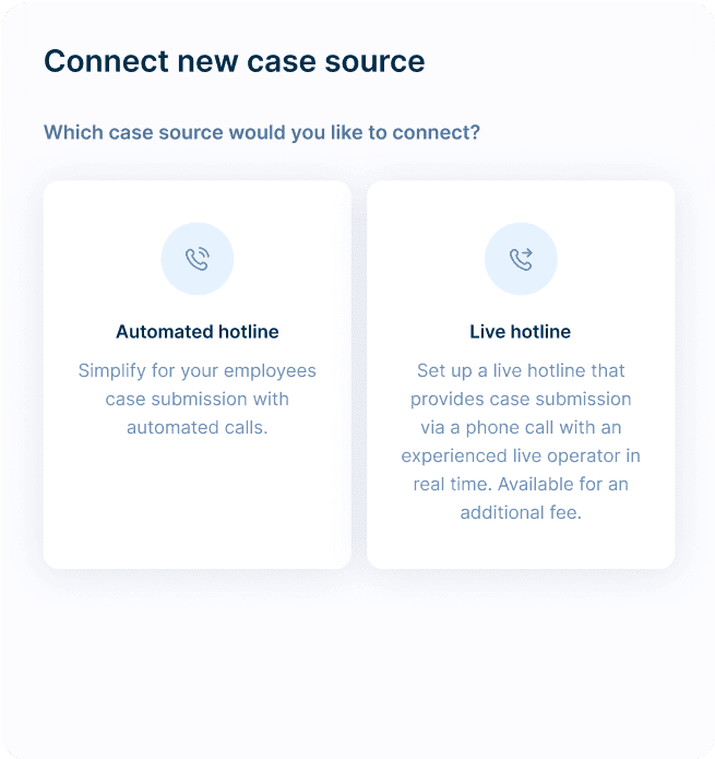 Whistleblowing features Hotline